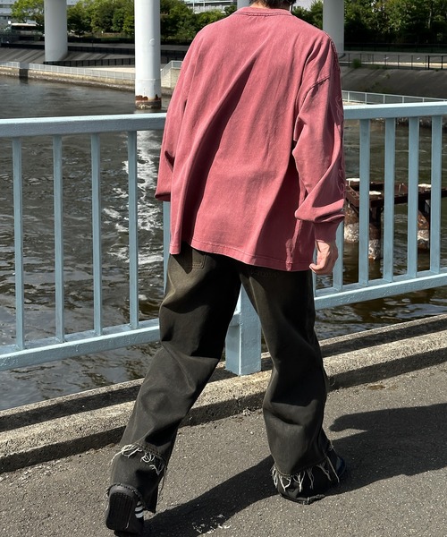 Perushu（ペルーシュ）の「ピグメントレトログラフィックプリントロンT（Tシャツ/カットソー・メンズ・ブラック系その他/ダークグリーン/オフホワイト/ブラック/ブラック系その他2/ボルドー・LARGE/MEDIUM）」の8枚目の写真