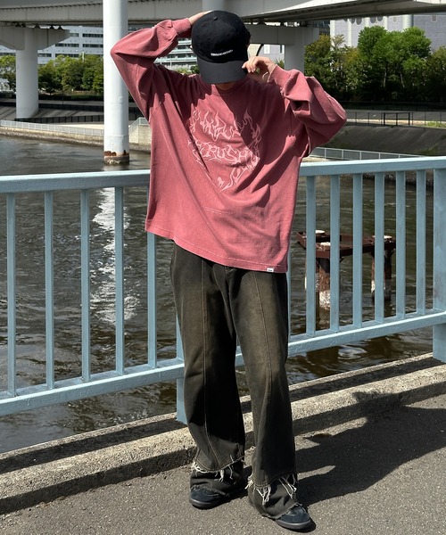 Perushu（ペルーシュ）の「ピグメントレトログラフィックプリントロンT（Tシャツ/カットソー・メンズ・ブラック系その他/ダークグリーン/オフホワイト/ブラック/ブラック系その他2/ボルドー・LARGE/MEDIUM）」の15枚目の写真