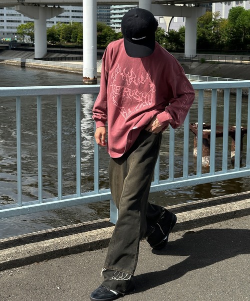 Perushu（ペルーシュ）の「ピグメントレトログラフィックプリントロンT（Tシャツ/カットソー・メンズ・ブラック系その他/ダークグリーン/オフホワイト/ブラック/ブラック系その他2/ボルドー・LARGE/MEDIUM）」の16枚目の写真