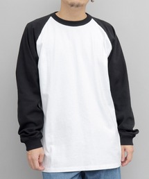 <A.M.S.別注> USAコットン 袖リブ ラグラン ロングスリーブ Tシャツ ルーズシルエット