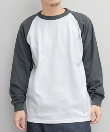 <A.M.S.別注> USAコットン 袖リブ ラグラン ロングスリーブ Tシャツ ルーズシルエット