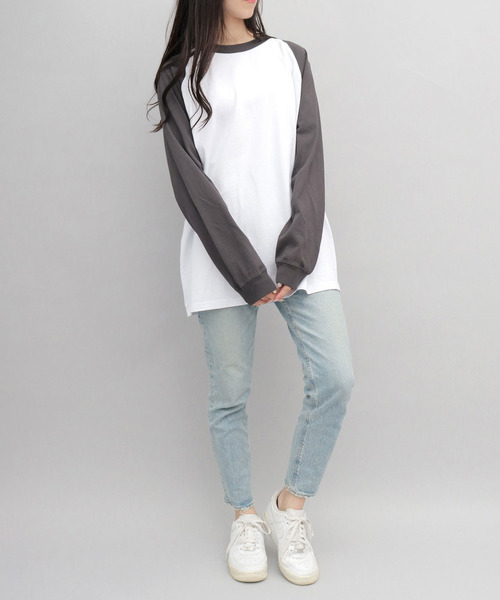 Goodwear(グッドウェア)の「<A.M.S.別注> USAコットン 袖リブ ラグラン ロングスリーブ Tシャツ ルーズシルエット(Tシャツ/カットソー・メンズ・グレー系その他2/ホワイト系その他/ホワイト系その他3/ホワイト系その他4/ホワイト系その他2/グレー系その他・XL/M/L)」の15枚目の写真