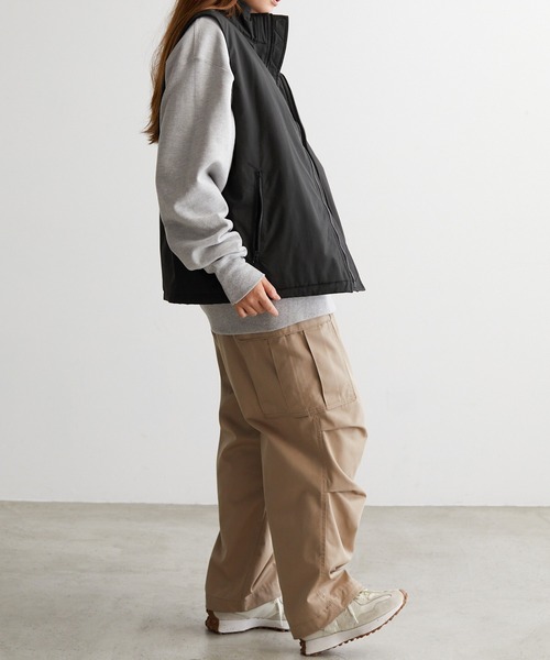 Anchor Smith(アンカー スミス)の「ビッグシルエットスタンドネック中綿ベスト(ベスト・メンズ・ネイビー/ブラック/グレー・M/L)」の14枚目の写真