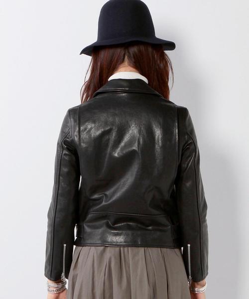 beautiful people（ビューティフルピープル）の「別注＜beautiful people＞ ライダースジャケット -2015FW †（ライダースジャケット・レディース・ブラック・140/150/160）」の2枚目の写真