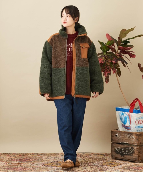 CUBE SUGAR(キューブシュガー)の「リサイクルニットジャガードプルオーバー(ニット/セーター・レディース・ベージュ/ネイビー/レッド・M)」の9枚目の写真