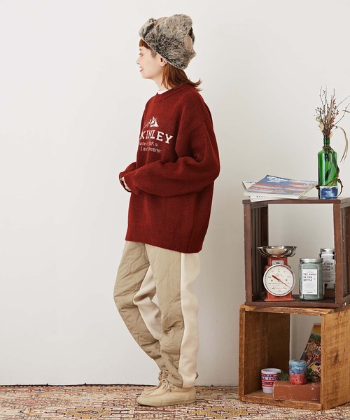 CUBE SUGAR(キューブシュガー)の「リサイクルニットジャガードプルオーバー(ニット/セーター・レディース・ベージュ/ネイビー/レッド・M)」の11枚目の写真