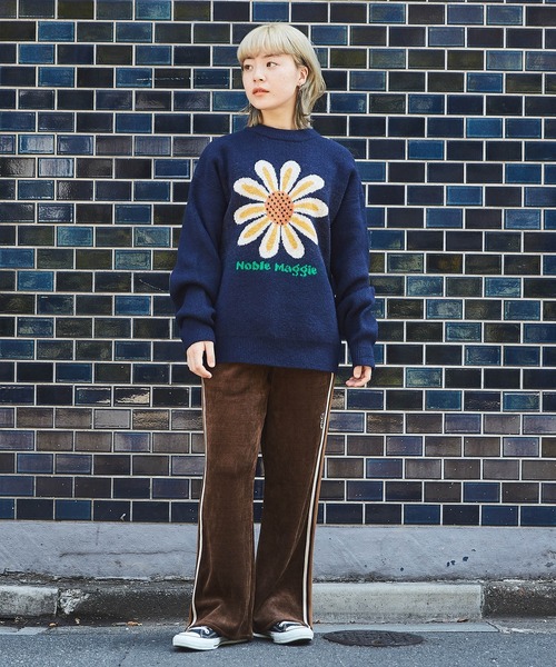 CUBE SUGAR(キューブシュガー)の「リサイクルニットジャガードプルオーバー(ニット/セーター・レディース・ベージュ/ネイビー/レッド・M)」の14枚目の写真