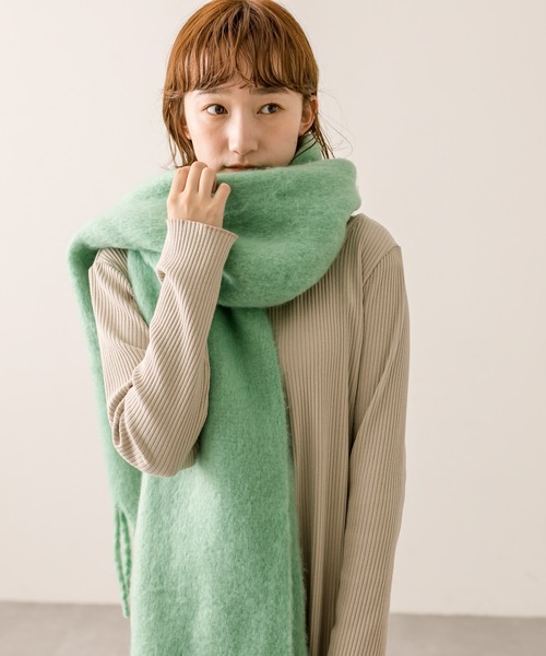 mystic（ミスティック）の「【5色展開】起毛ストール（マフラー・レディース・グリーン/レッド/グレー/アイボリー/ブラック・ONE SIZE）」の20枚目の写真