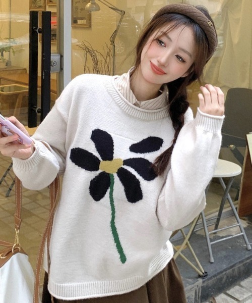 美品 レオナール 中綿 ニット コート ダブル　花柄　金ボタン オーバーサイズ 100年コート＞オーバーサイズドトレンチモデル(コート