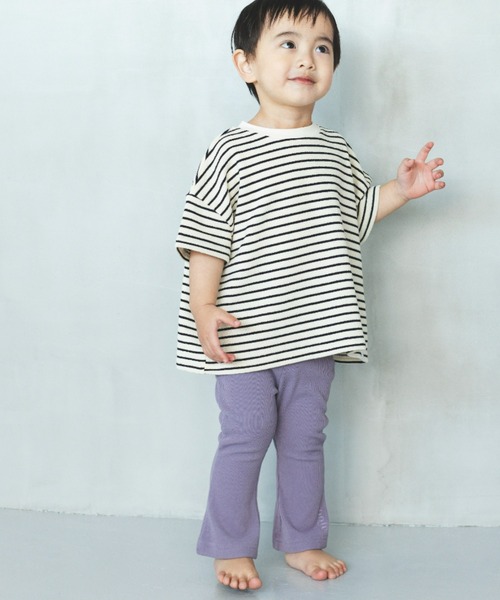 ooju（オージュ）の「【ooju】ハイウエストリブパンツ（その他パンツ・キッズ・カーキ/グレー/ラベンダー/キャメル/ベージュ・1/2/3/4）」の4枚目の写真