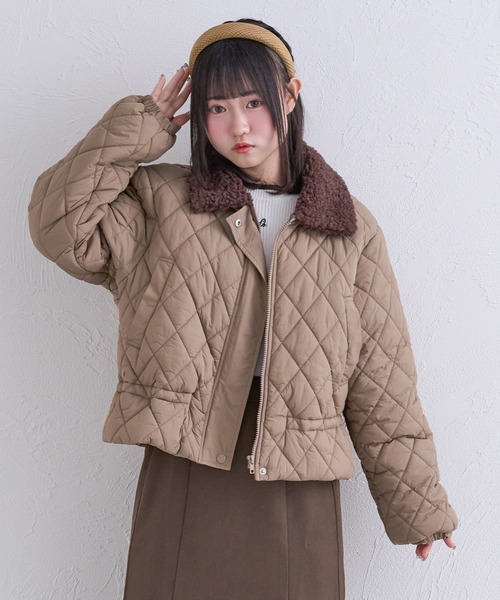 shrita(シュリータ)の「【shrita】キルティングショートジャケット(その他アウター・キッズ・ブラウン/アイボリー・M/L)」の2枚目の写真