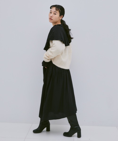 Libra Cue(リブラ キュー)の「ケープフリルワンピース(ワンピース・レディース・ブラック/レッド・FREE)」の7枚目の写真