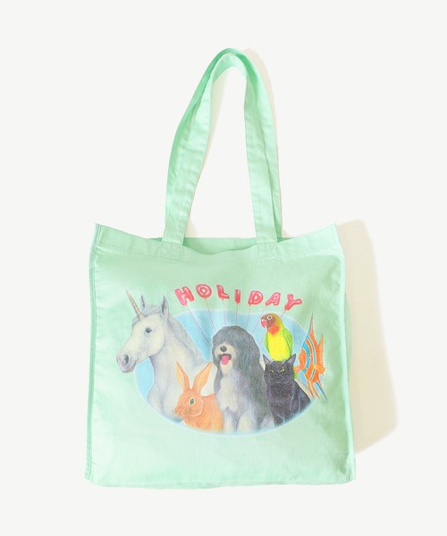 HOLIDAY(ホリデイ)の「TOTE BAG (ZOO) トートバッグ (ズー)(トートバッグ・レディース・ホワイト/ピンク/ミント・ONE SIZE)」の2枚目の写真
