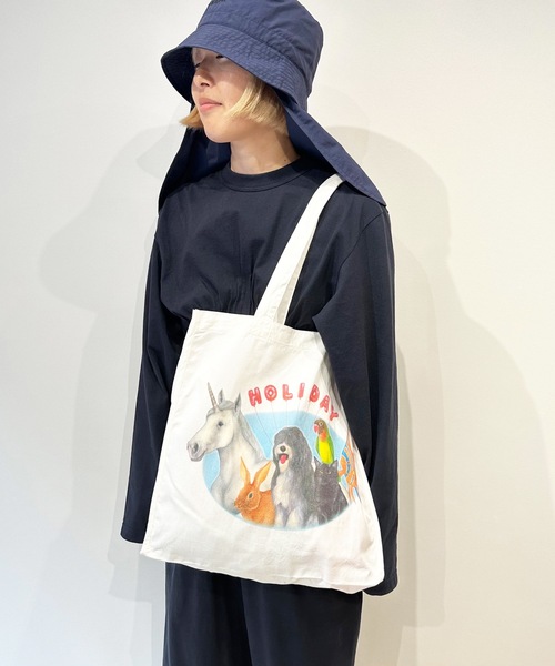HOLIDAY(ホリデイ)の「TOTE BAG (ZOO) トートバッグ (ズー)(トートバッグ・レディース・ホワイト/ピンク/ミント・ONE SIZE)」の7枚目の写真