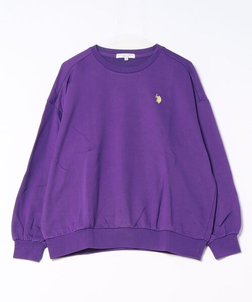 U.S. POLO ASSN.(ユーエスポロアッスン)の「U.S.POLO ASSN./ユーエスポロアッスン 裏毛ボリューム袖オーバーサイズトレーナー(スウェット・レディース・アイボリー/ブルー/パープル/ブラック・LARGE/MEDIUM)」の4枚目の写真
