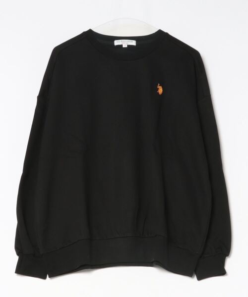 U.S. POLO ASSN.(ユーエスポロアッスン)の「U.S.POLO ASSN./ユーエスポロアッスン 裏毛ボリューム袖オーバーサイズトレーナー(スウェット・レディース・アイボリー/ブルー/パープル/ブラック・LARGE/MEDIUM)」の2枚目の写真