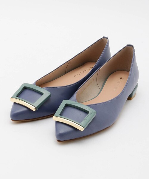 MODE ET JACOMO carino スクエアモチーフパンプス