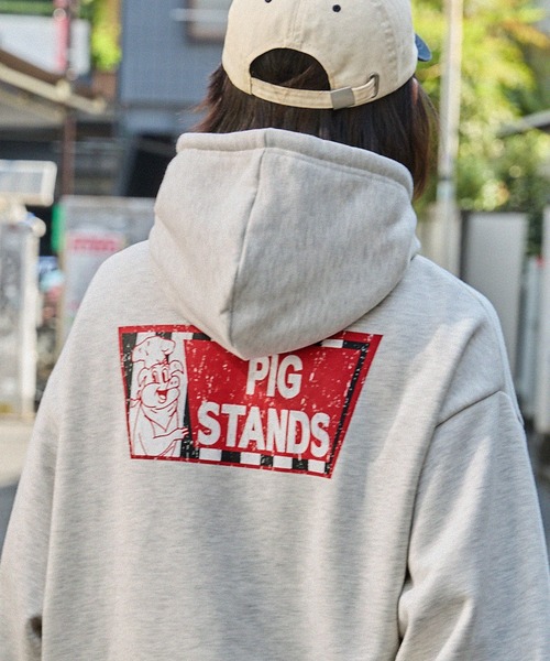 AMERICAN SHOP SIGN(アメリカンショップサイン)の「【AMERICAN SHOP SIGN】 別注 ヴィンテージライクデザインビッグ裏起毛パーカー(パーカー・メンズ・ブラック系/グレー系1/ブラック系1/グレー系2/ブラック系2/グレー系・M/L)」の6枚目の写真
