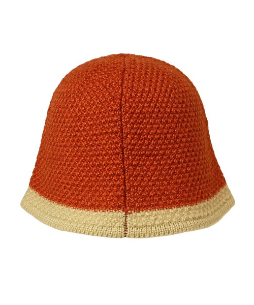 14+（イチヨンプラス）の「ニット配色クローシュハット（ニットキャップ/ビーニー・レディース・ベージュ/オレンジ/パープル/ブラウン/ブラック・MEDIUM）」の11枚目の写真