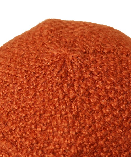 14+（イチヨンプラス）の「ニット配色クローシュハット（ニットキャップ/ビーニー・レディース・ベージュ/オレンジ/パープル/ブラウン/ブラック・MEDIUM）」の13枚目の写真