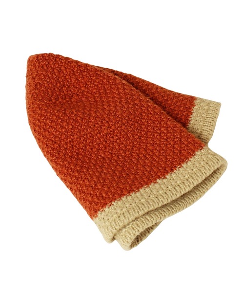 14+（イチヨンプラス）の「ニット配色クローシュハット（ニットキャップ/ビーニー・レディース・ベージュ/オレンジ/パープル/ブラウン/ブラック・MEDIUM）」の15枚目の写真