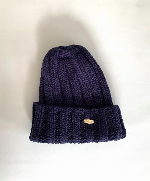 Q（キュー）の「リブ編みニット帽（ニットキャップ/ビーニー・レディース・ネイビー/バーガンディー/チャコールグレー・ONE SIZE）」の2枚目の写真