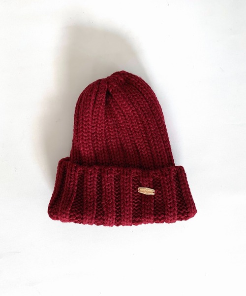 Q（キュー）の「リブ編みニット帽（ニットキャップ/ビーニー・レディース・ネイビー/バーガンディー/チャコールグレー・ONE SIZE）」の3枚目の写真