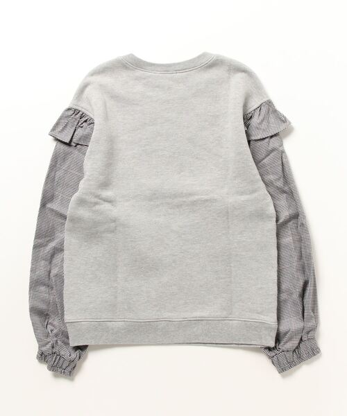 TRANS CONTINENTS（トランスコンチネンツ）の「（CLU）17CLT305－H SWEATSHIRT WITH CONTRASR SLEEVES（シャツ/ブラウス・レディース・シルバーグレー・S）」の2枚目の写真
