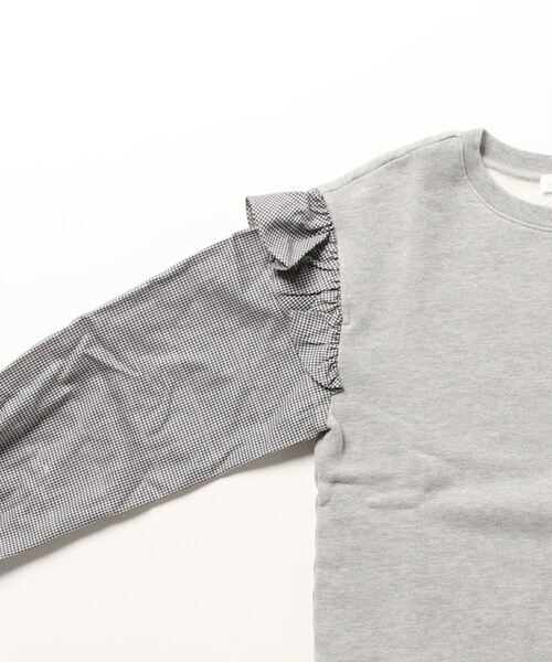 TRANS CONTINENTS（トランスコンチネンツ）の「（CLU）17CLT305－H SWEATSHIRT WITH CONTRASR SLEEVES（シャツ/ブラウス・レディース・シルバーグレー・S）」の3枚目の写真