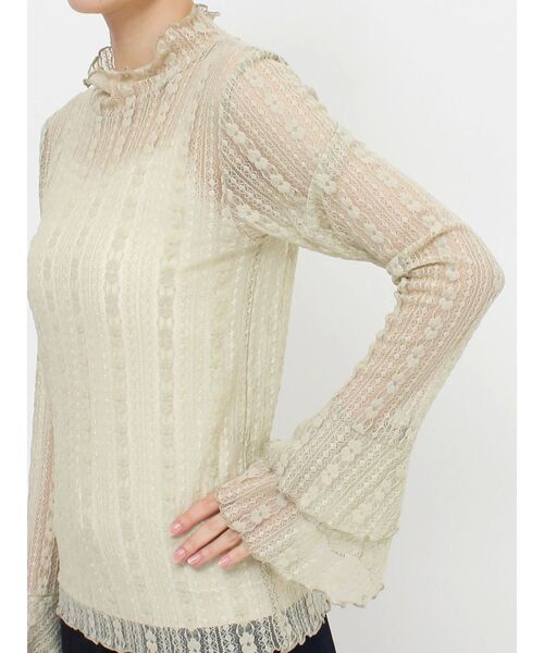 merry jenny(メリージェニー)の「Wフレアスリーブレースtops(Tシャツ/カットソー・レディース・オフホワイト/ブラック/グリーン・FREE)」の20枚目の写真