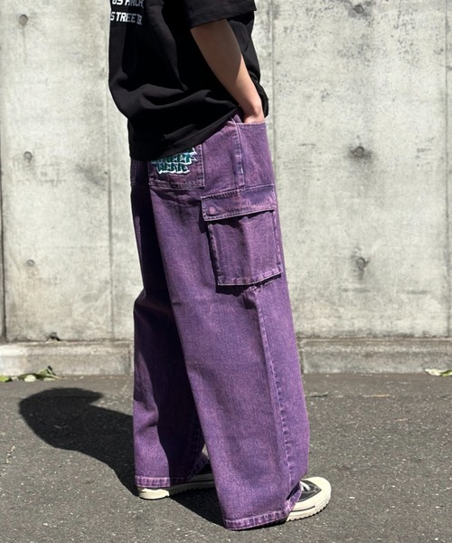 VISION STREET WEAR(ヴィジョンストリートウェア)の「VISION STREET WEAR ルーズデニムカーゴパンツ(カーゴパンツ・メンズ・チャコールグレー/ブルー/ネイビー/パープル/ブラック・L/M/XL)」の5枚目の写真