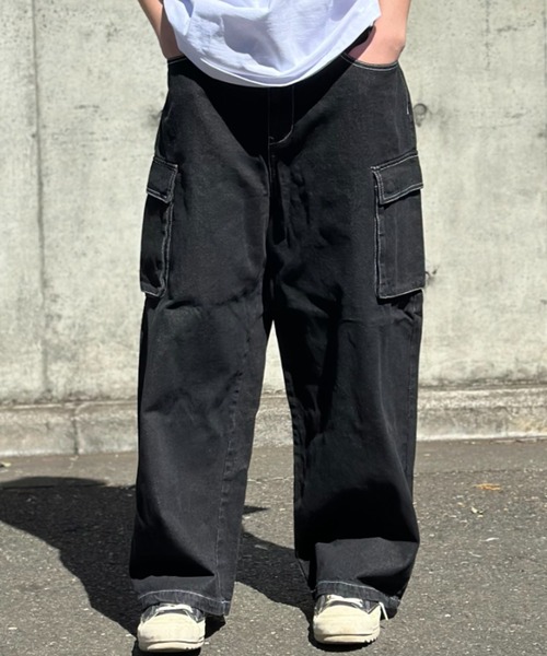 カーゴパンツ ルーズデニム ワイドシルエット ヴィンテージ風 SERACE ジーンズ 「SERACE」Loose silhouette vintage denim