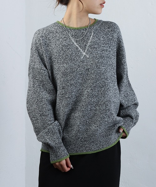 COLONY 2139(コロニートゥーワンスリーナイン)の「杢配色ガゼットニットプルオーバー(ニット/セーター・レディース・グレー/チャコールグレー/ピンク・FREE)」の2枚目の写真