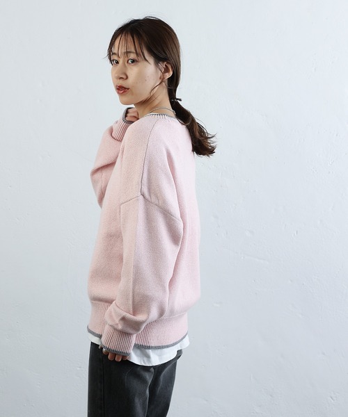 COLONY 2139(コロニートゥーワンスリーナイン)の「杢配色ガゼットニットプルオーバー(ニット/セーター・レディース・グレー/チャコールグレー/ピンク・FREE)」の21枚目の写真