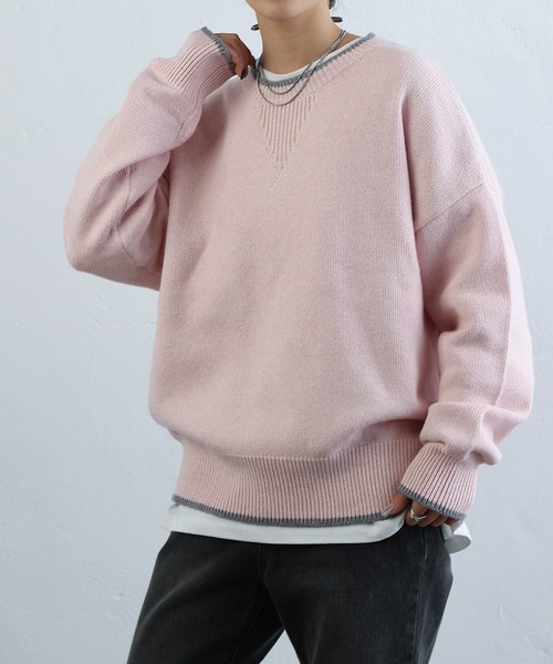 COLONY 2139(コロニートゥーワンスリーナイン)の「杢配色ガゼットニットプルオーバー(ニット/セーター・レディース・グレー/チャコールグレー/ピンク・FREE)」の18枚目の写真