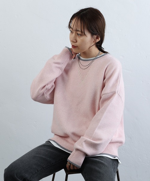 COLONY 2139(コロニートゥーワンスリーナイン)の「杢配色ガゼットニットプルオーバー(ニット/セーター・レディース・グレー/チャコールグレー/ピンク・FREE)」の19枚目の写真