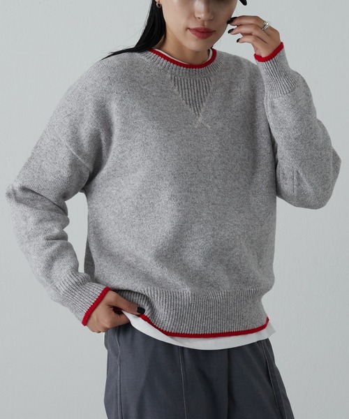 COLONY 2139(コロニートゥーワンスリーナイン)の「杢配色ガゼットニットプルオーバー(ニット/セーター・レディース・グレー/チャコールグレー/ピンク・FREE)」の4枚目の写真