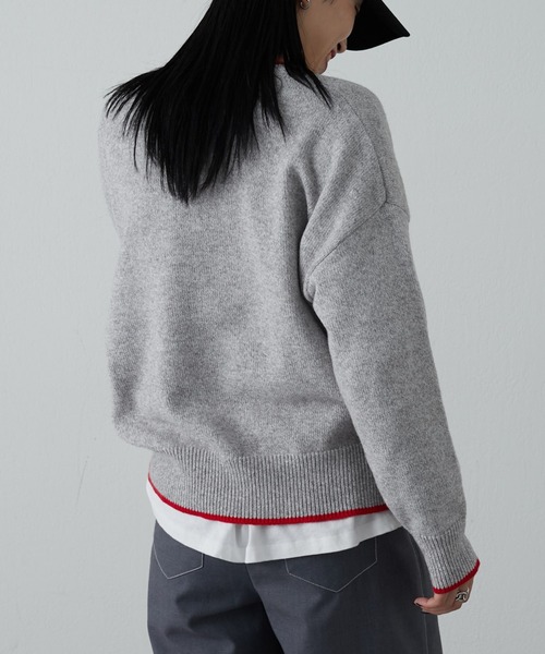 COLONY 2139(コロニートゥーワンスリーナイン)の「杢配色ガゼットニットプルオーバー(ニット/セーター・レディース・グレー/チャコールグレー/ピンク・FREE)」の6枚目の写真