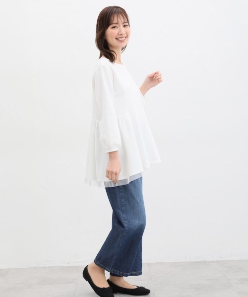 Honeys（ハニーズ）の「デニムワイドパンツ（股下６８ｃｍ）（デニムパンツ・レディース・ライトインディゴブルー/ライトブルー・SS/LL/L/S/M）」の8枚目の写真