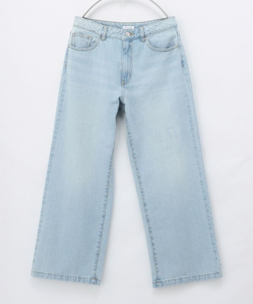 Honeys（ハニーズ）の「デニムワイドパンツ（股下６８ｃｍ）（デニムパンツ・レディース・ライトインディゴブルー/ライトブルー・SS/LL/L/S/M）」の11枚目の写真