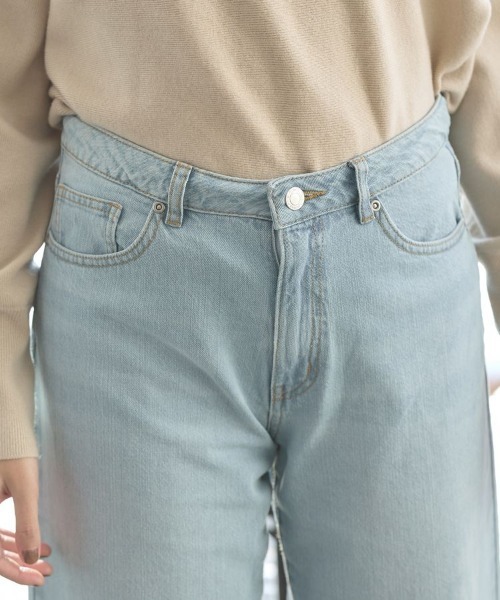 Honeys（ハニーズ）の「デニムワイドパンツ（股下６８ｃｍ）（デニムパンツ・レディース・ライトインディゴブルー/ライトブルー・SS/LL/L/S/M）」の18枚目の写真