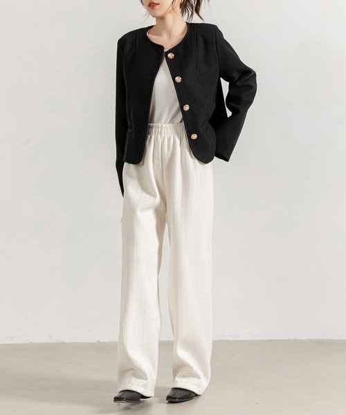 【セール】レディース さらりと羽織れるクラシカルノーカラージャケット（ノーカラージャケット）｜DAY CLOSET（デイ クローゼット）