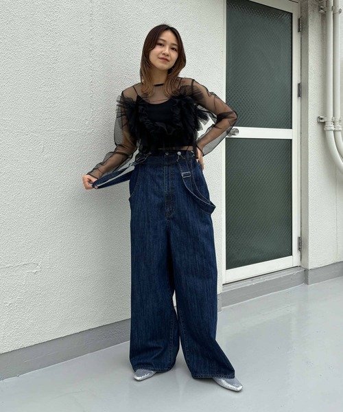 KBF（ケイビーエフ）の「マルチWAYチュールフリルトップス（シャツ