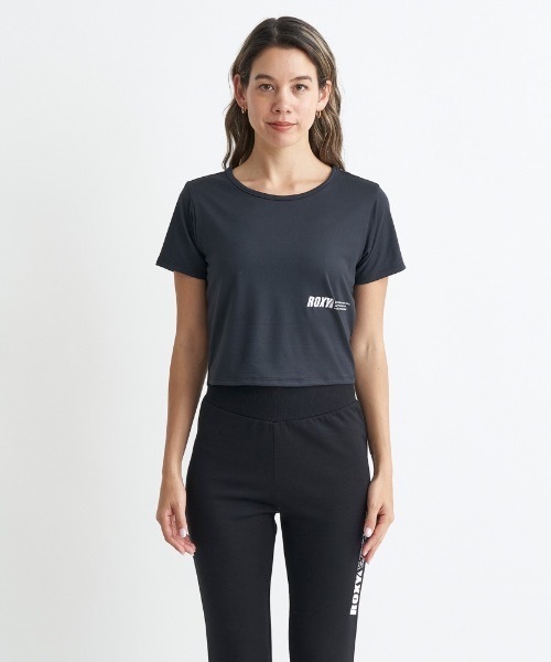 ROXY(ロキシー)の「BRB S/S TEE/ロキシー速乾UVカット付きワンポイントロゴクロップドTシャツ(Tシャツ/カットソー・レディース・ブラック/パープル/ホワイト・LARGE/SMALL/MEDIUM)」の6枚目の写真