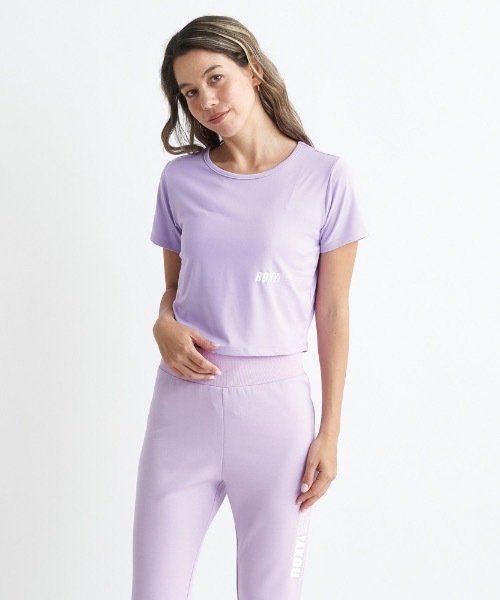 ROXY(ロキシー)の「BRB S/S TEE/ロキシー速乾UVカット付きワンポイントロゴクロップドTシャツ(Tシャツ/カットソー・レディース・ブラック/パープル/ホワイト・LARGE/SMALL/MEDIUM)」の8枚目の写真