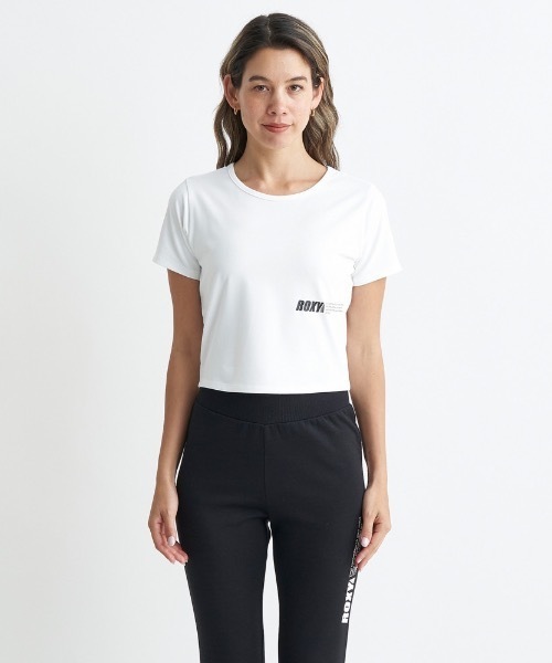 ROXY(ロキシー)の「BRB S/S TEE/ロキシー速乾UVカット付きワンポイントロゴクロップドTシャツ(Tシャツ/カットソー・レディース・ブラック/パープル/ホワイト・LARGE/SMALL/MEDIUM)」の4枚目の写真