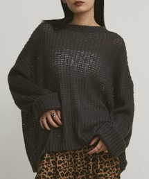 MERLOT | モヘアライクシアーオーバールーズニット(ニット/セーター)