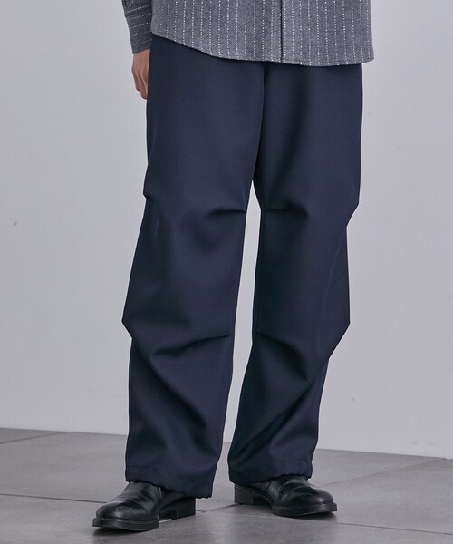 UNITED TOKYO ドローストリングワイドパンツ ドローストリングワイドウールパンツ(2 BLACK): : ウィメンズ