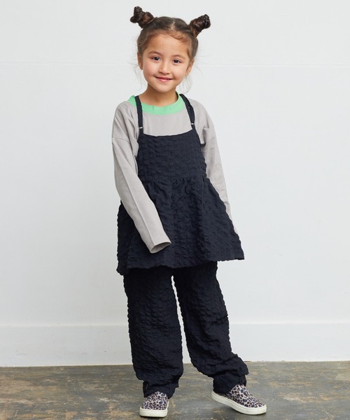 CALMIA(カルミア)の「シャーリングキャミチュニック(kids/S~LL)(チュニック・キッズ・ブラック/オフホワイト・M/S/LL/L)」の3枚目の写真