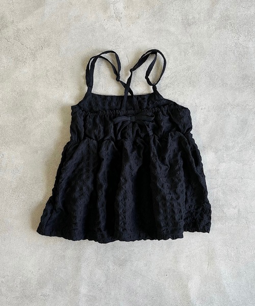 CALMIA(カルミア)の「シャーリングキャミチュニック(kids/S~LL)(チュニック・キッズ・ブラック/オフホワイト・M/S/LL/L)」の8枚目の写真